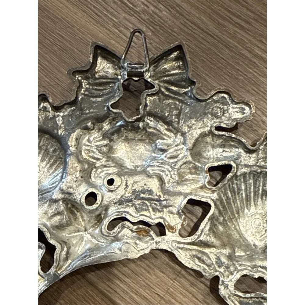 Vtg Godinger Silver-Plate Nautical Ocean Life Coastal Hanging Wreath Trivet 9